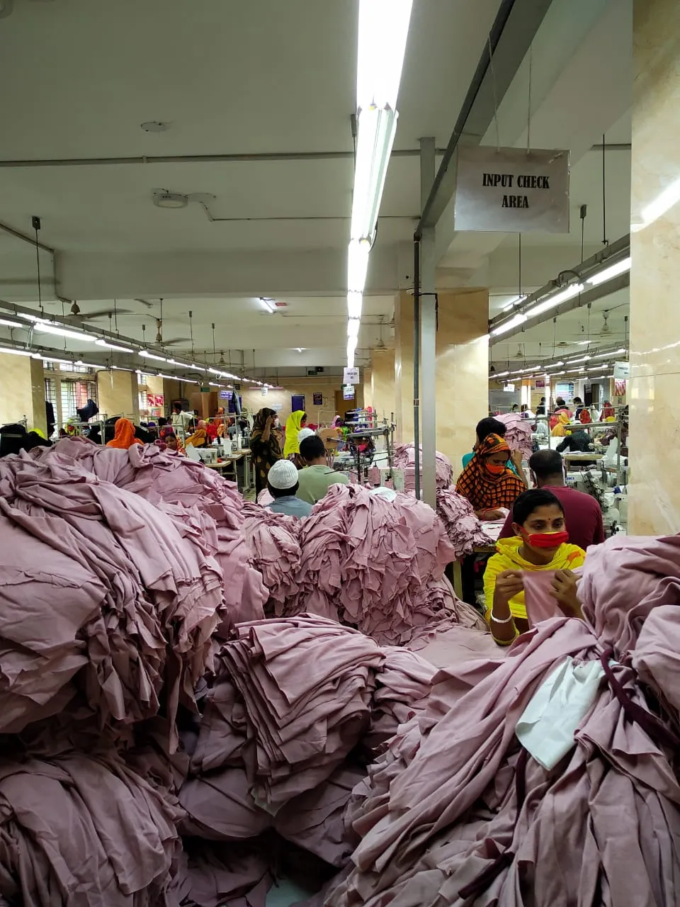 Finished garments packed for export
